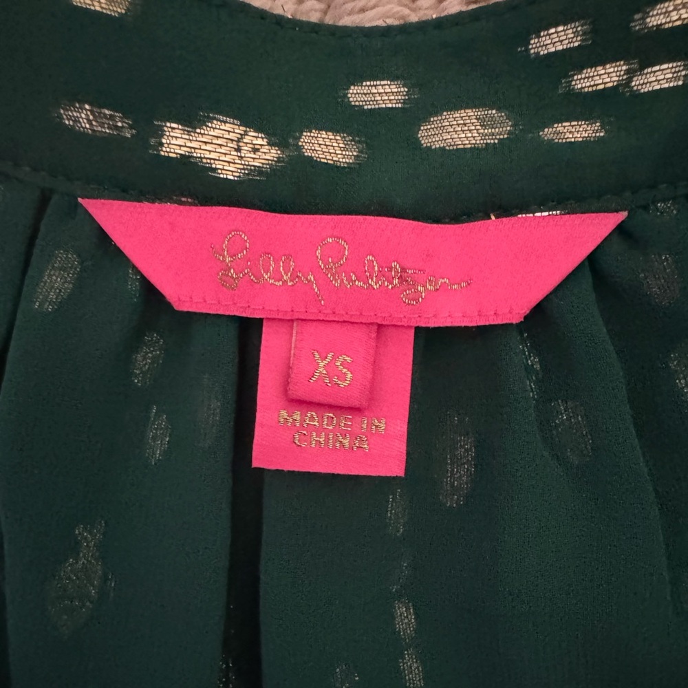 Lilly‎ Pulitzer Silk Long Sleeve Button Up Blouse Size XS - Picture 10 of 12
